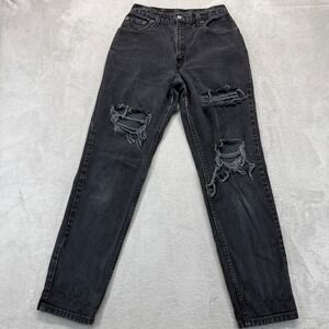 Levi's 550 Jeans Women's 6 M Black Relaxed Tapered Distressed High Rise USA Made